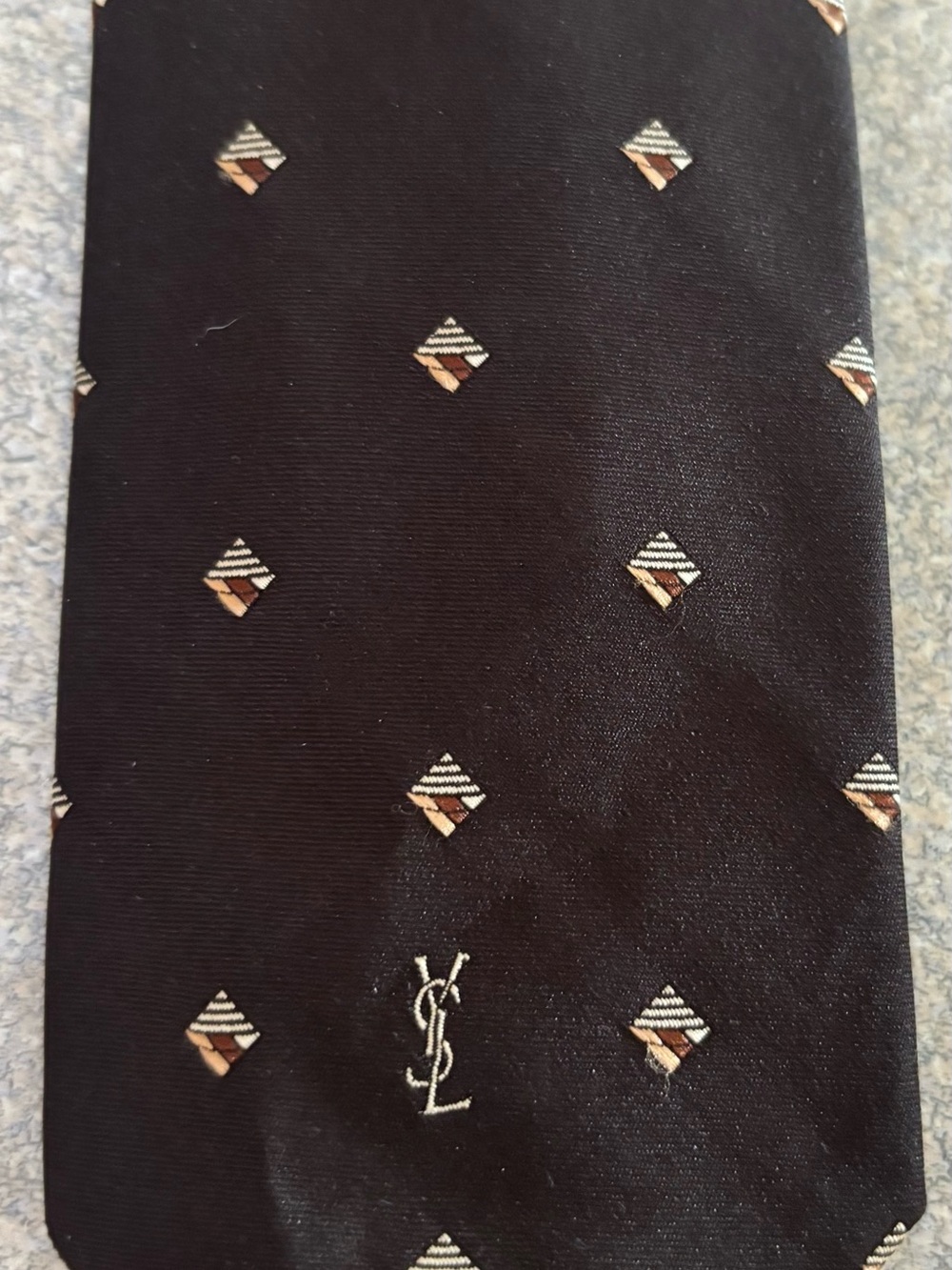 Vintage Yves Saint Laurent YSL Mens Dark Brown Tie